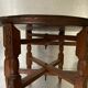 Oriental tea table, moroccan, copper top, engraved wood base, ethnic