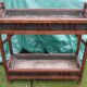 Large double wooden planter with zinc tray