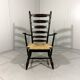 Rustic brutalist high ladder back arm chair 1960’s