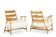 Paire de fauteuils « lounge » en hêtre blond. Années 1950