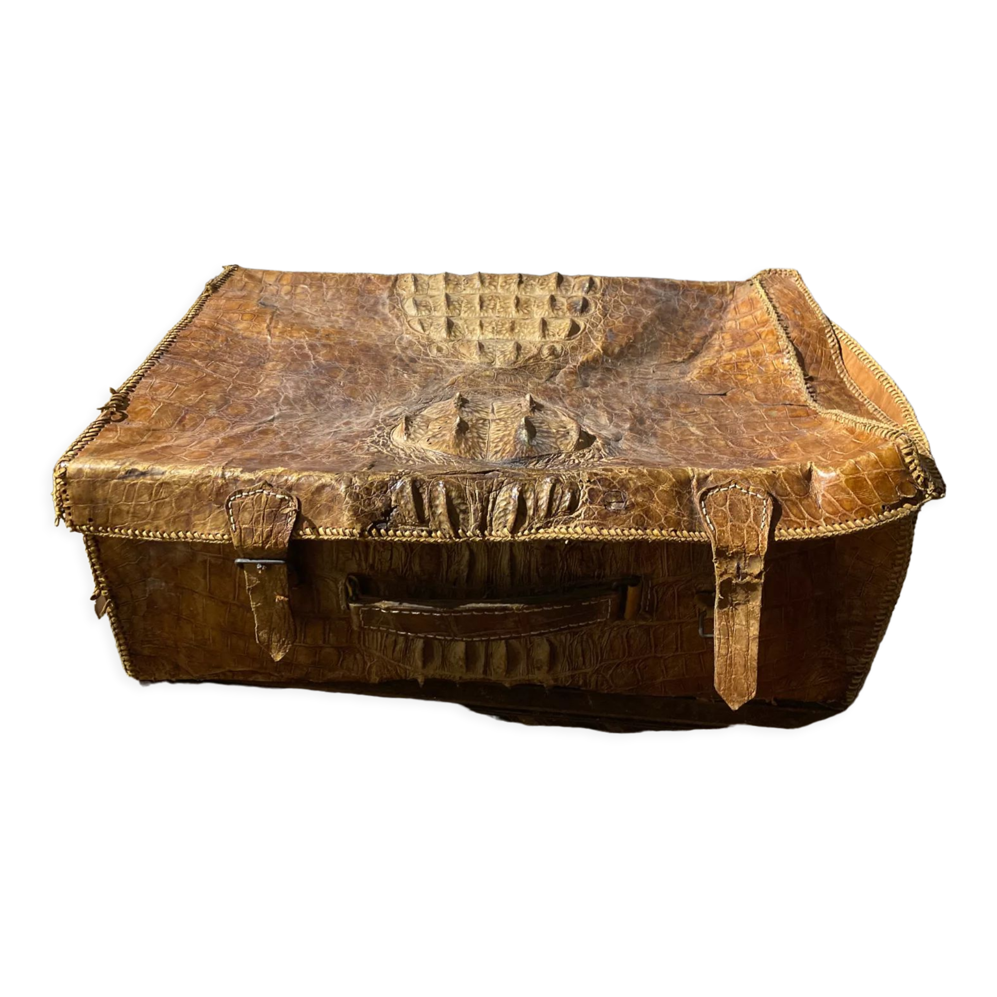Vintage crocodile suitcase 50s