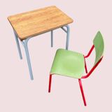 Small school desk and vintage chair