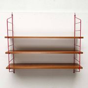 Étagère Teck Style Cordon Rouge Moderne Milieu du Siècle, Années 1960