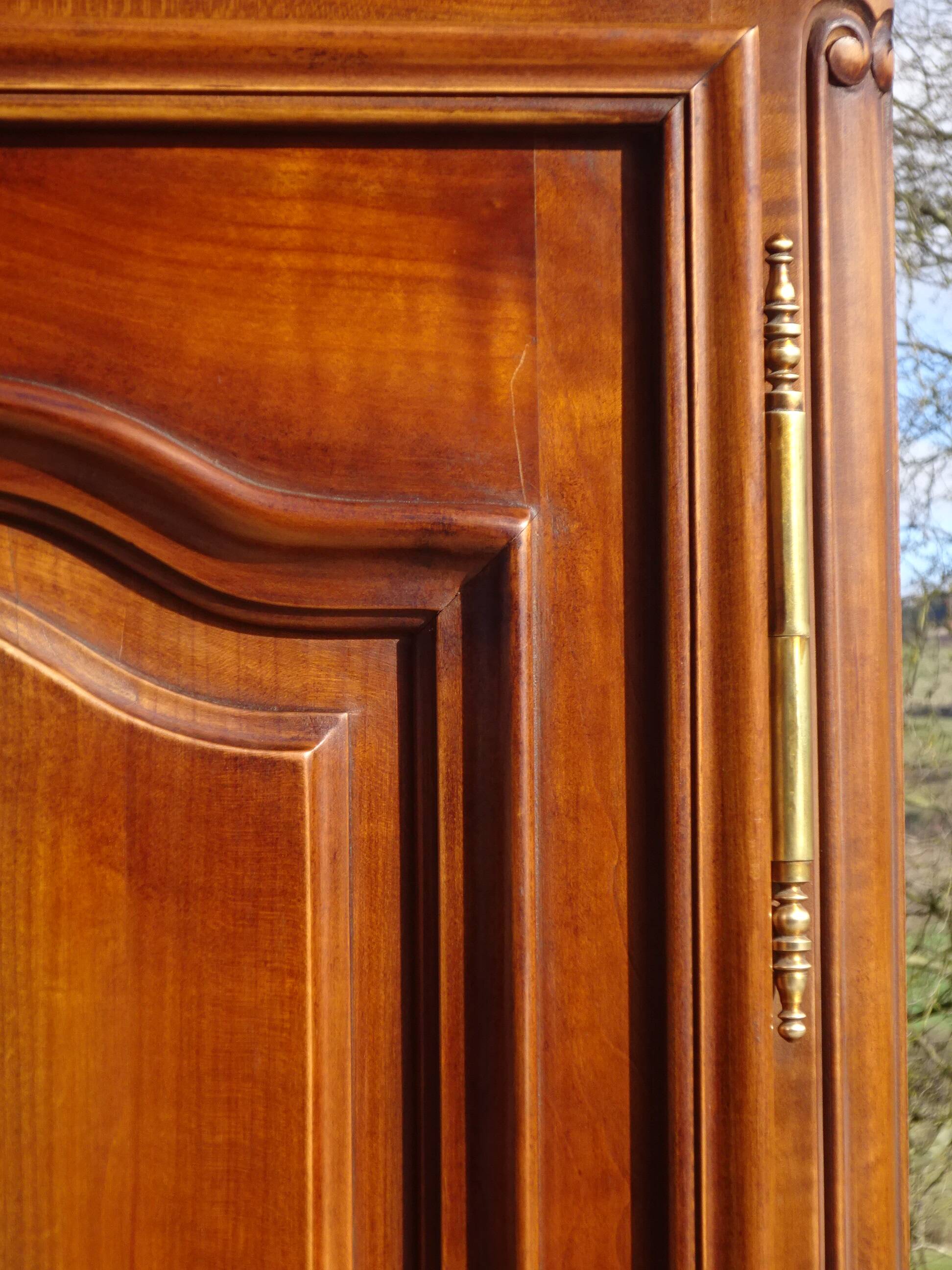 Louis XV style bonnetière in solid cherry wood