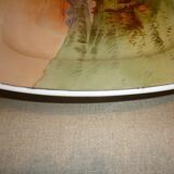 Plat en faience de Limoge, Paysage pastoral 51 cm