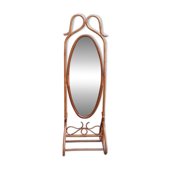 Miroir psyché rotin vintage