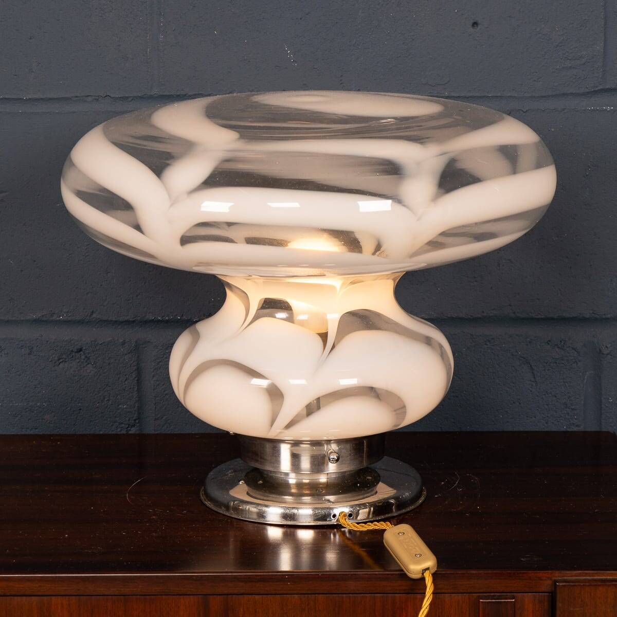 Vintage 20thc italian hand blown glass table lamp, murano c.1970
