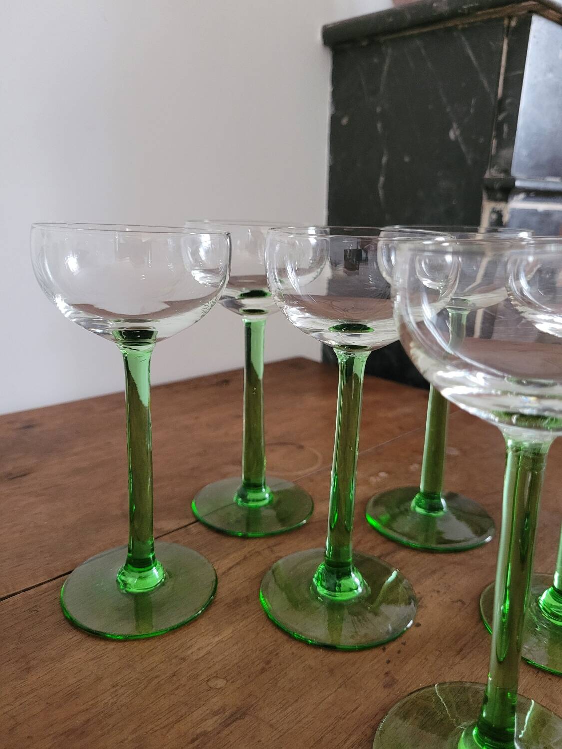 Set of 6 stemmed glasses for white wine from Alsace