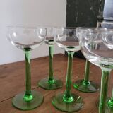 Set of 6 stemmed glasses for white wine from Alsace