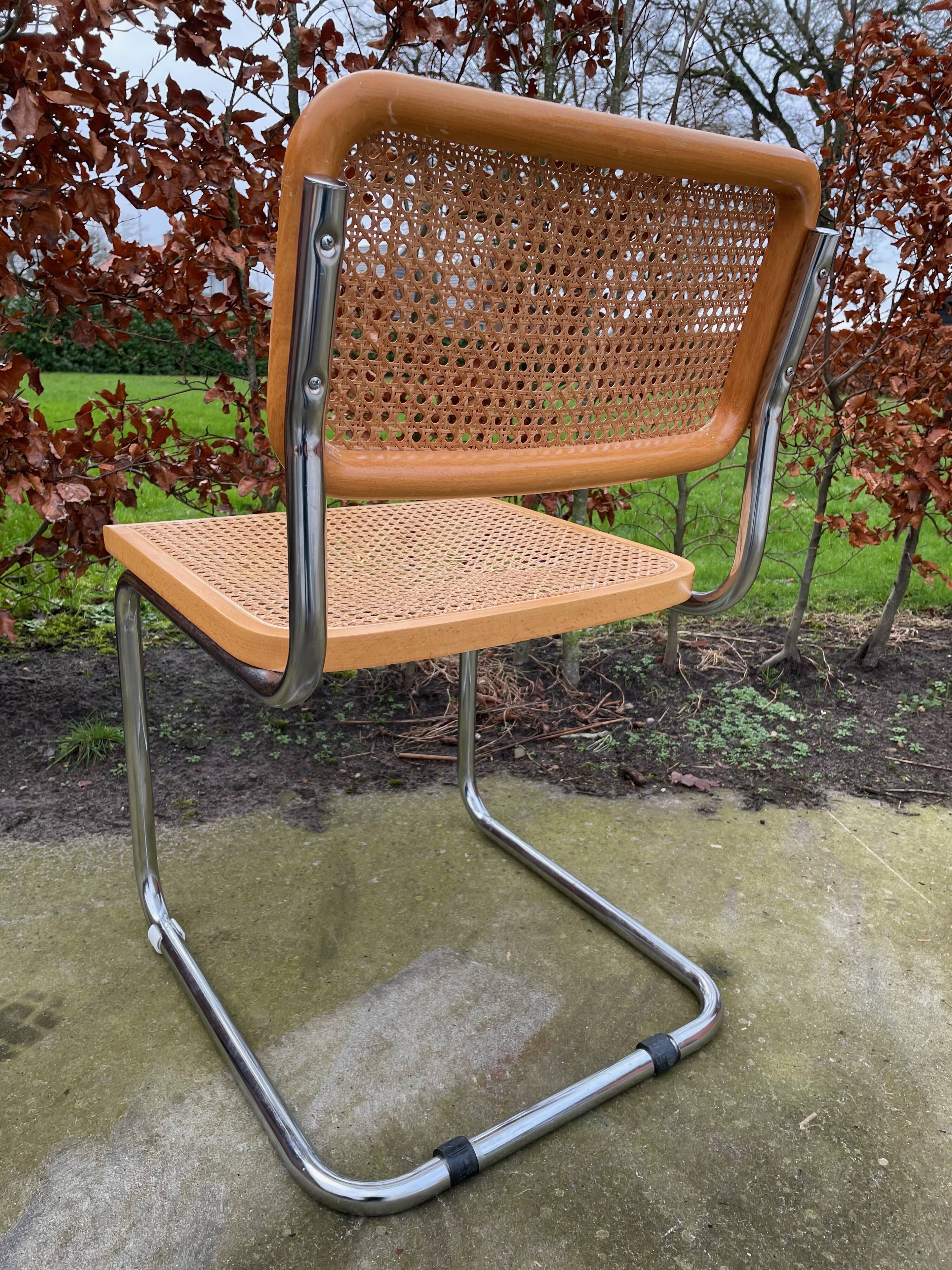 Lot of 4 Chairs Model Cesca designed by Marcel Breuer