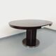 Table ronde de repas vintage en bois d’ébène et métal chromé Space Age