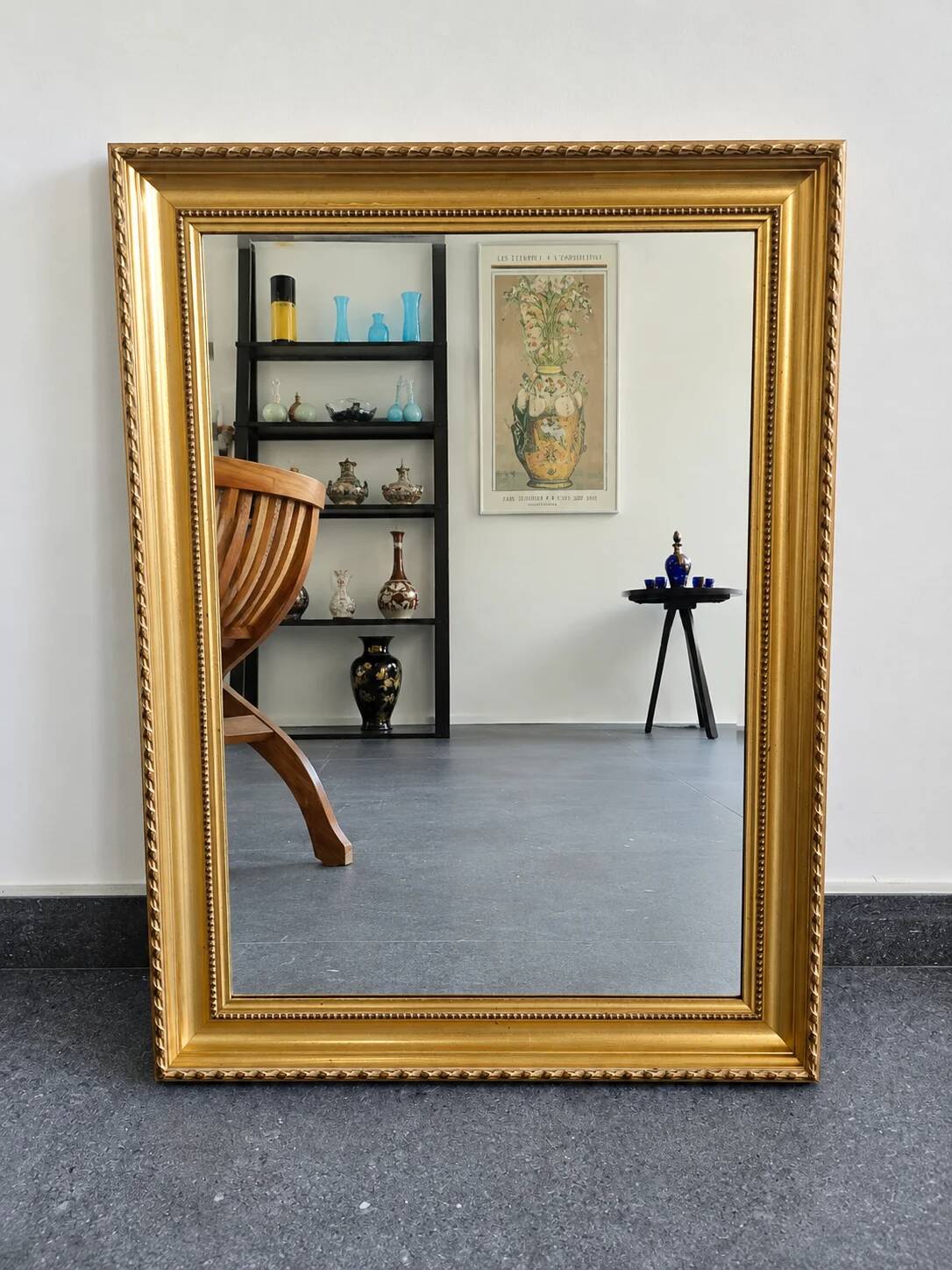 Golden mirror with bevelled glass – 70 × 52 cm