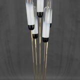 Mid-Century Modern Reed Floor Lamp Murano Glass Metal by Mazzega, Italy, 1970s