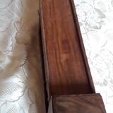 Small wooden shelf decorated brass to store audio cassettes "K7"