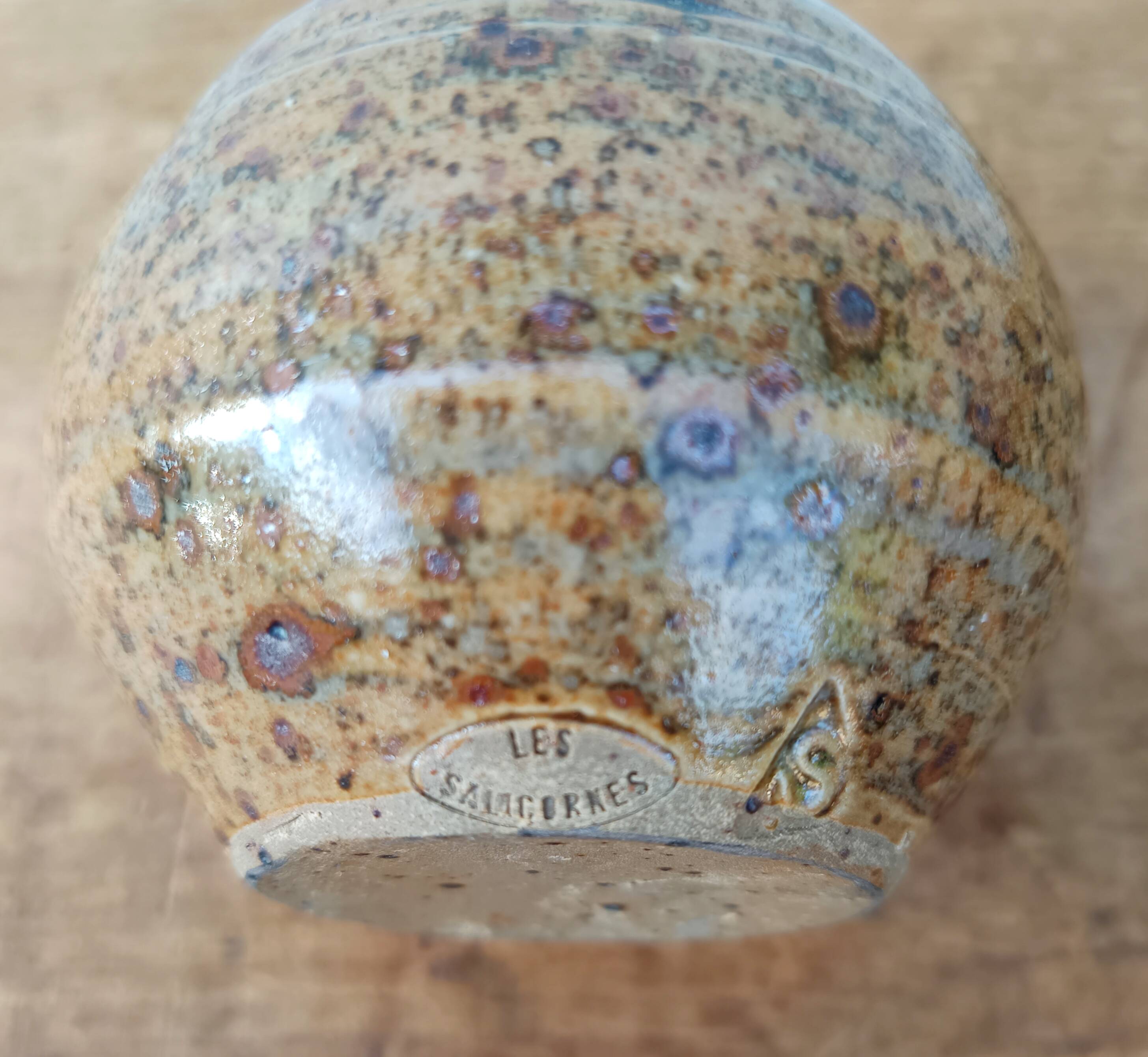 Pique fleurs vintage en grès pyrité Les Salicornes - Le Croisic