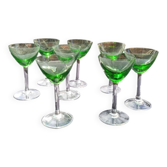 8 crystal aperitif glasses