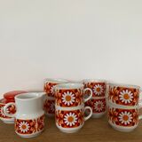 Set of 8 coffee cups, milk pot, sugar bowl Bavaria porcelain 70