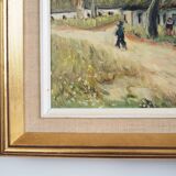 Painting „The Farm under the Willows”, Scandinavian design, 1960s