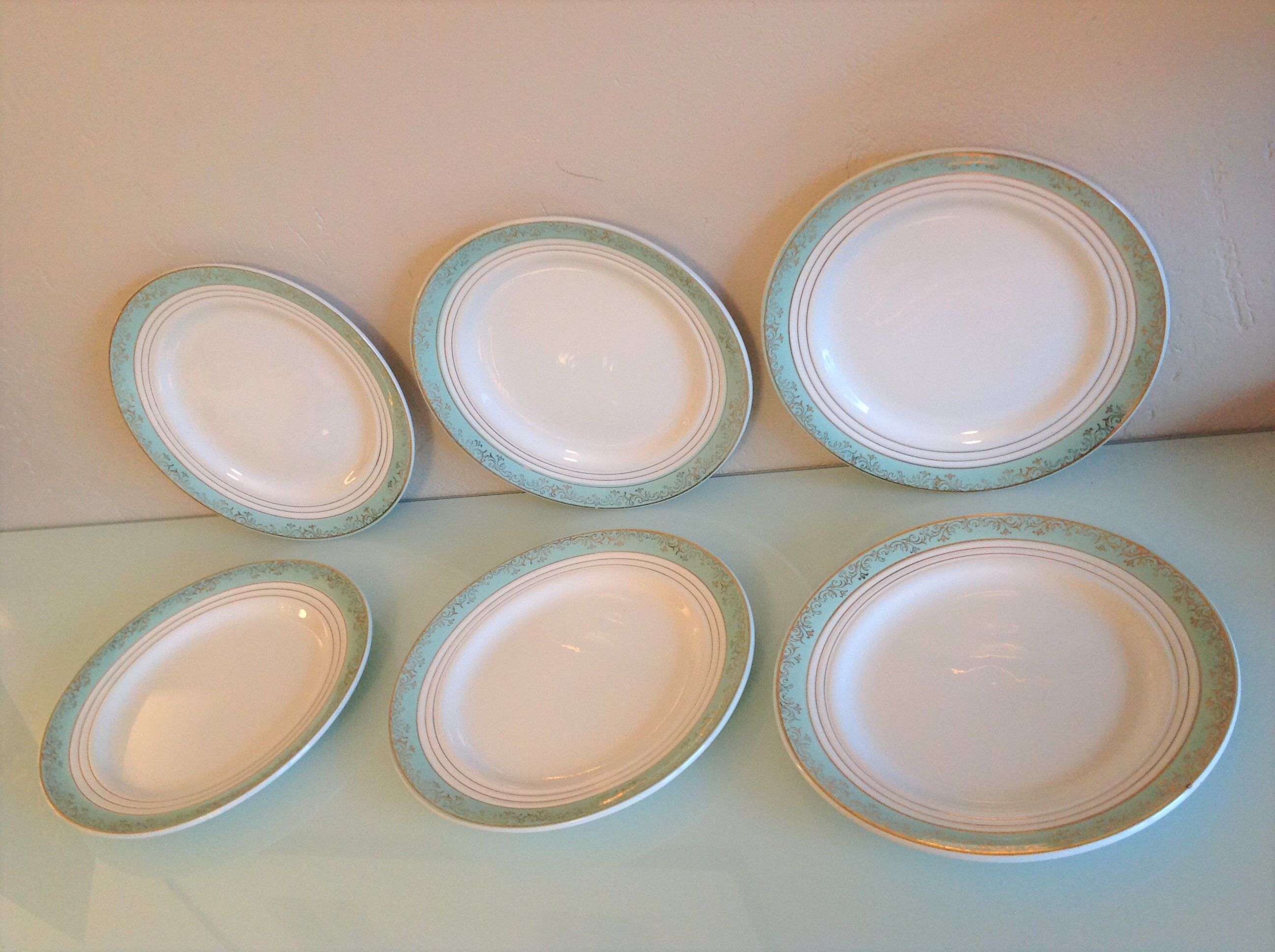 Six flat plates decor Sully by Ceranord/ vintage 50/60s
