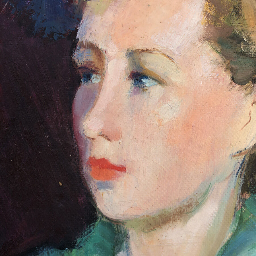 Portrait painting of woman 50's