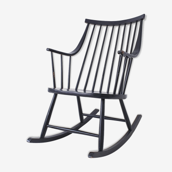 Rocking-chair scandinave noir