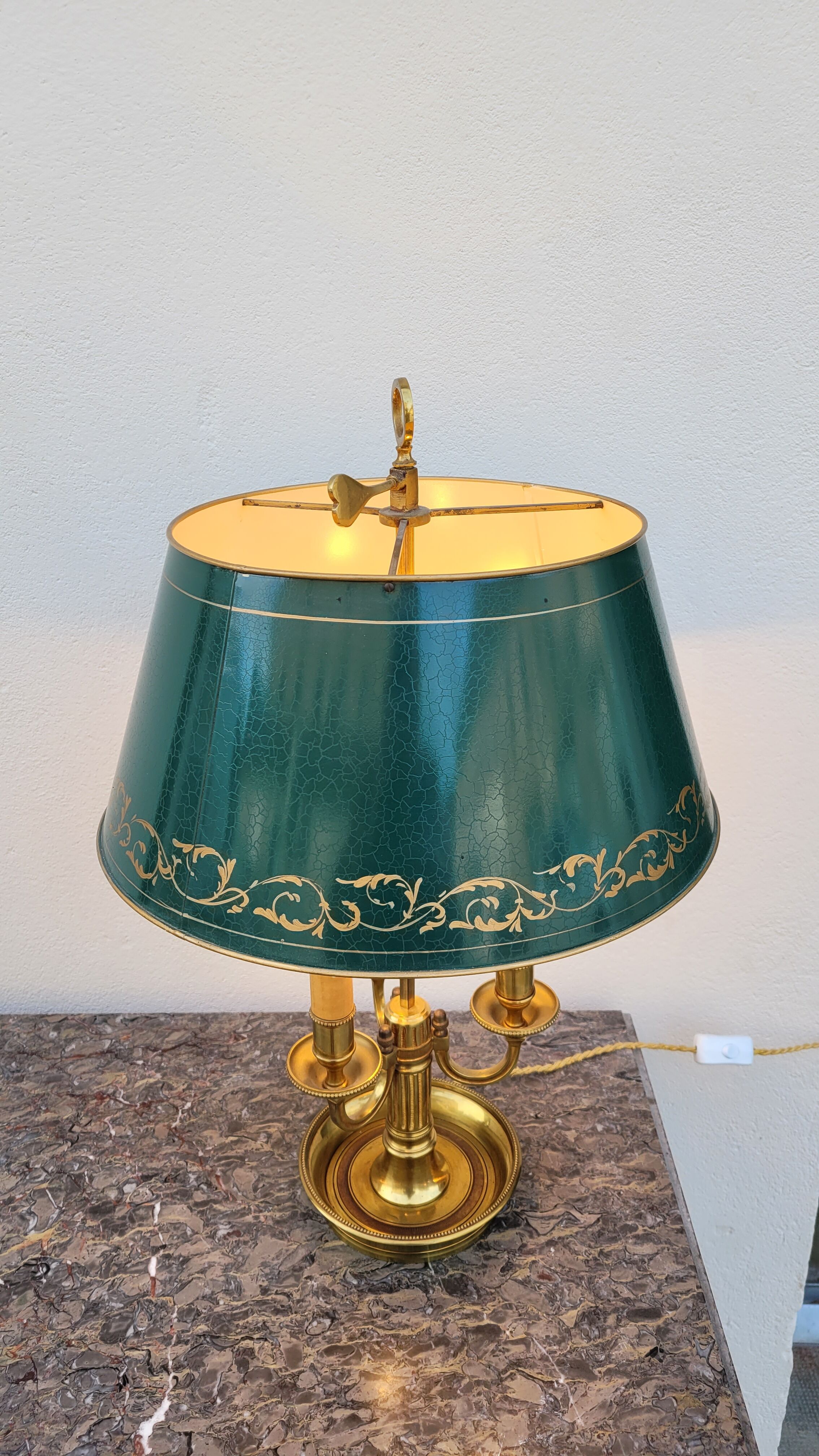 Empire style hot water bottle lamp in bronze