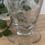 Set de 2 verres à vin en verre gravé