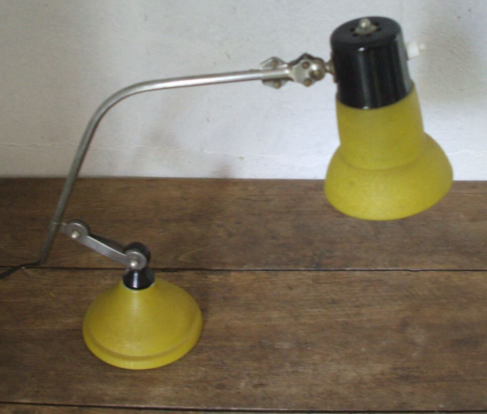 Articulated desk lamp yellow workshop 50/60 years