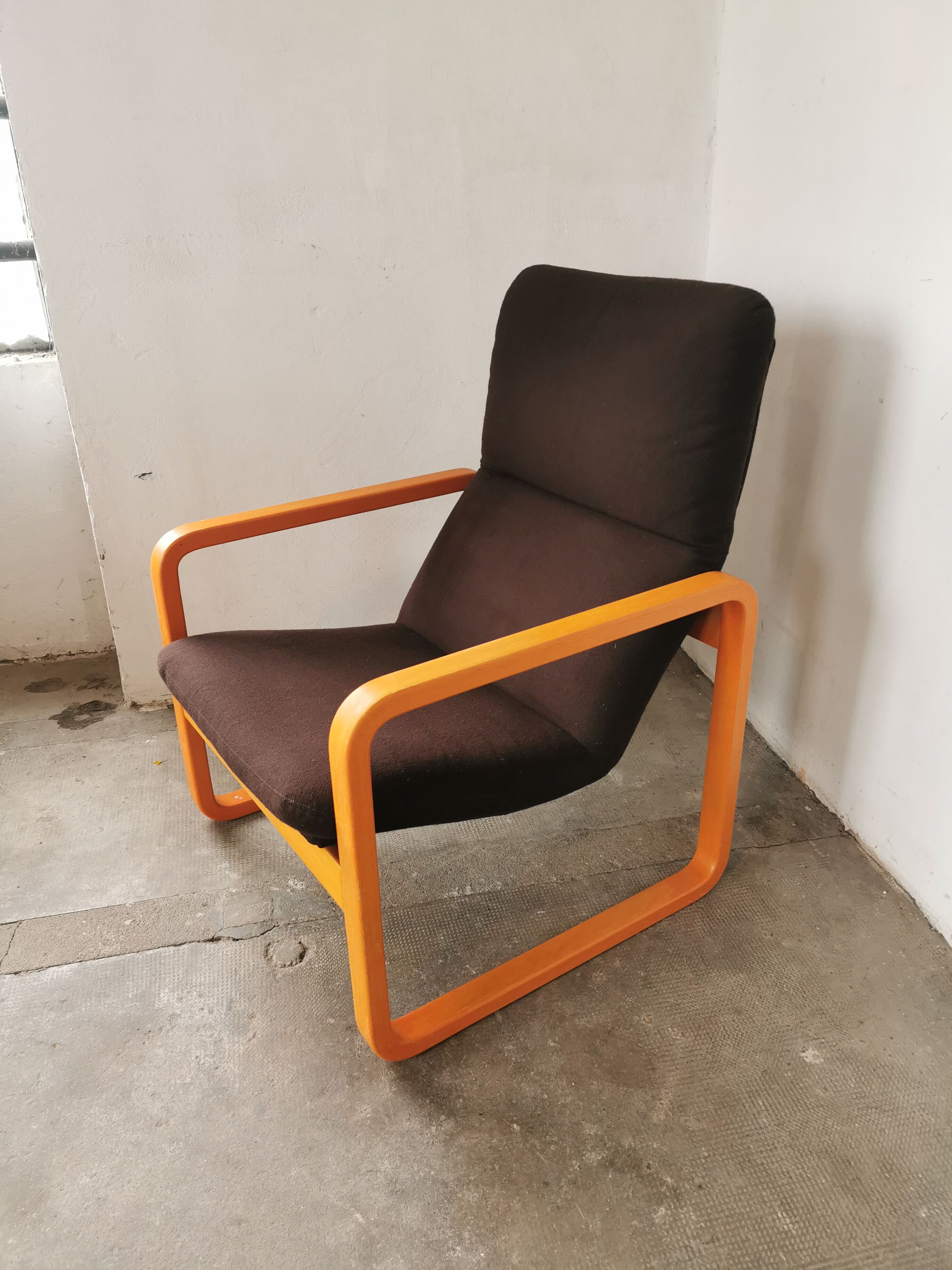 Curved wood armchair Wilkhahn 1980