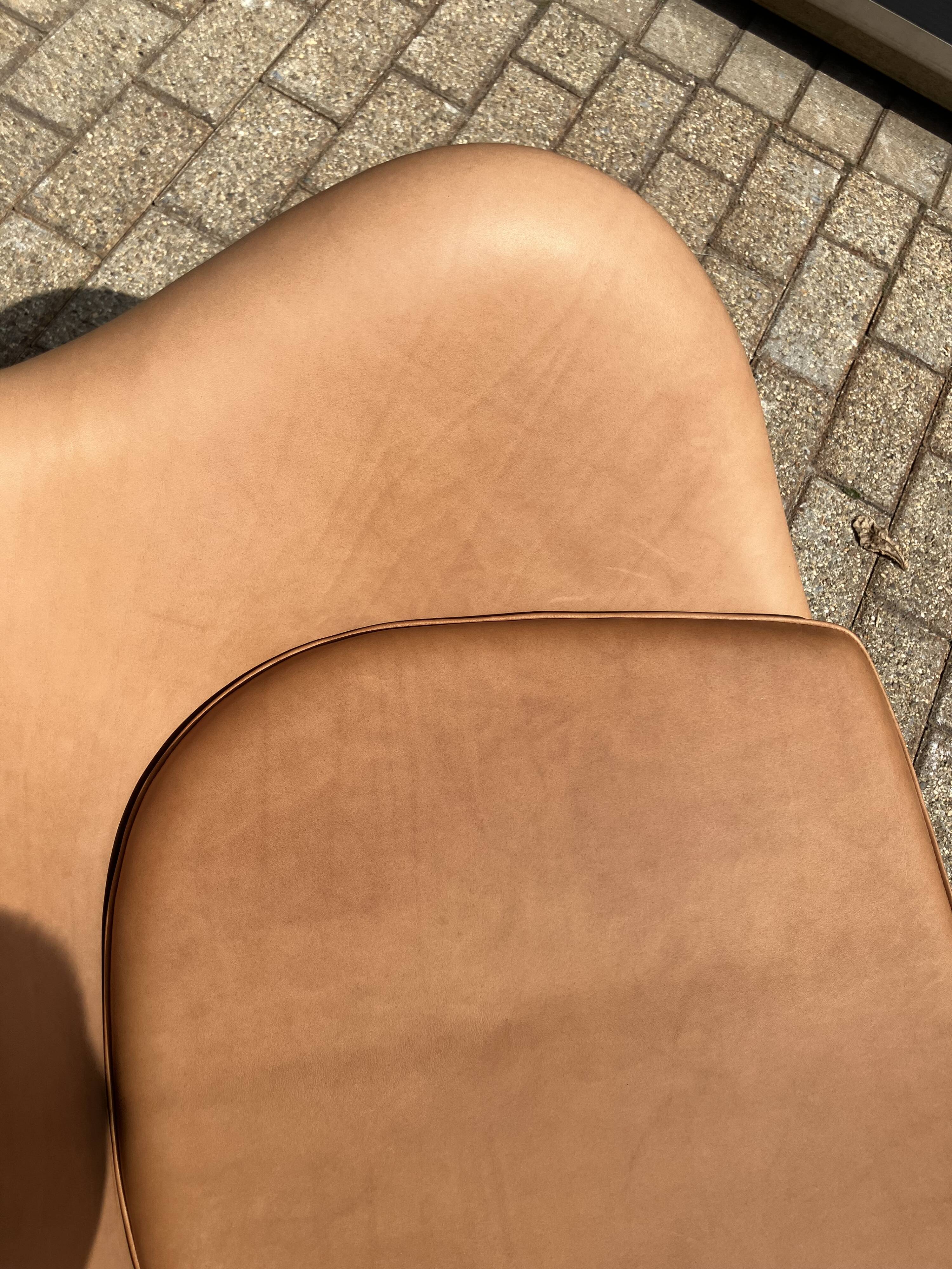 Fritz Hansen Egg Chair + Ottoman, Camel Cognac leder 1968!!