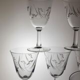 Set of 6 glasses of water / wine 60s