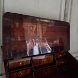Louis XV Notary Secretary Cabinet in Veneer, Stamped by Nicolas Pet