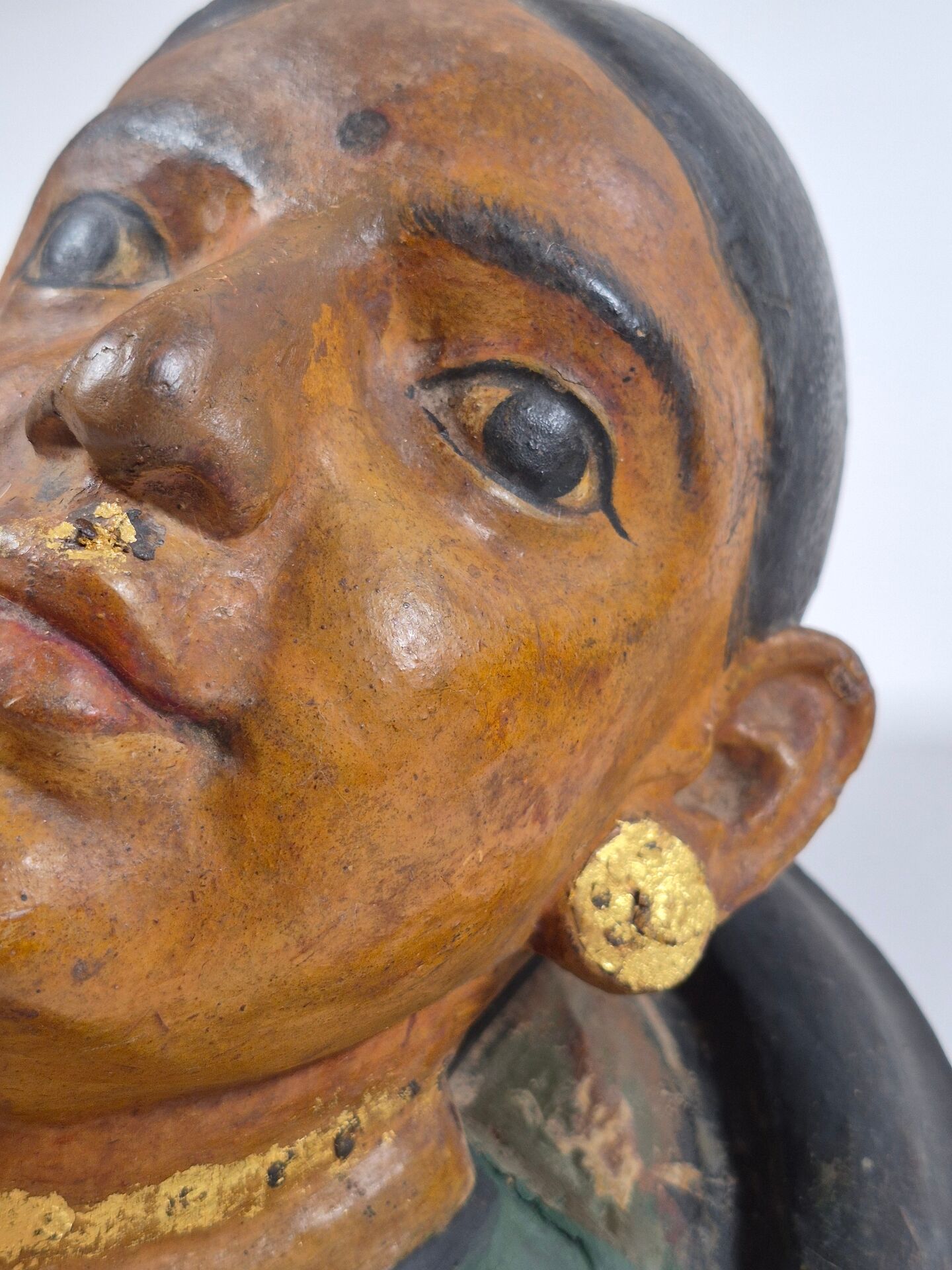 Pair of antique ceramic portrait busts from Rajasthan