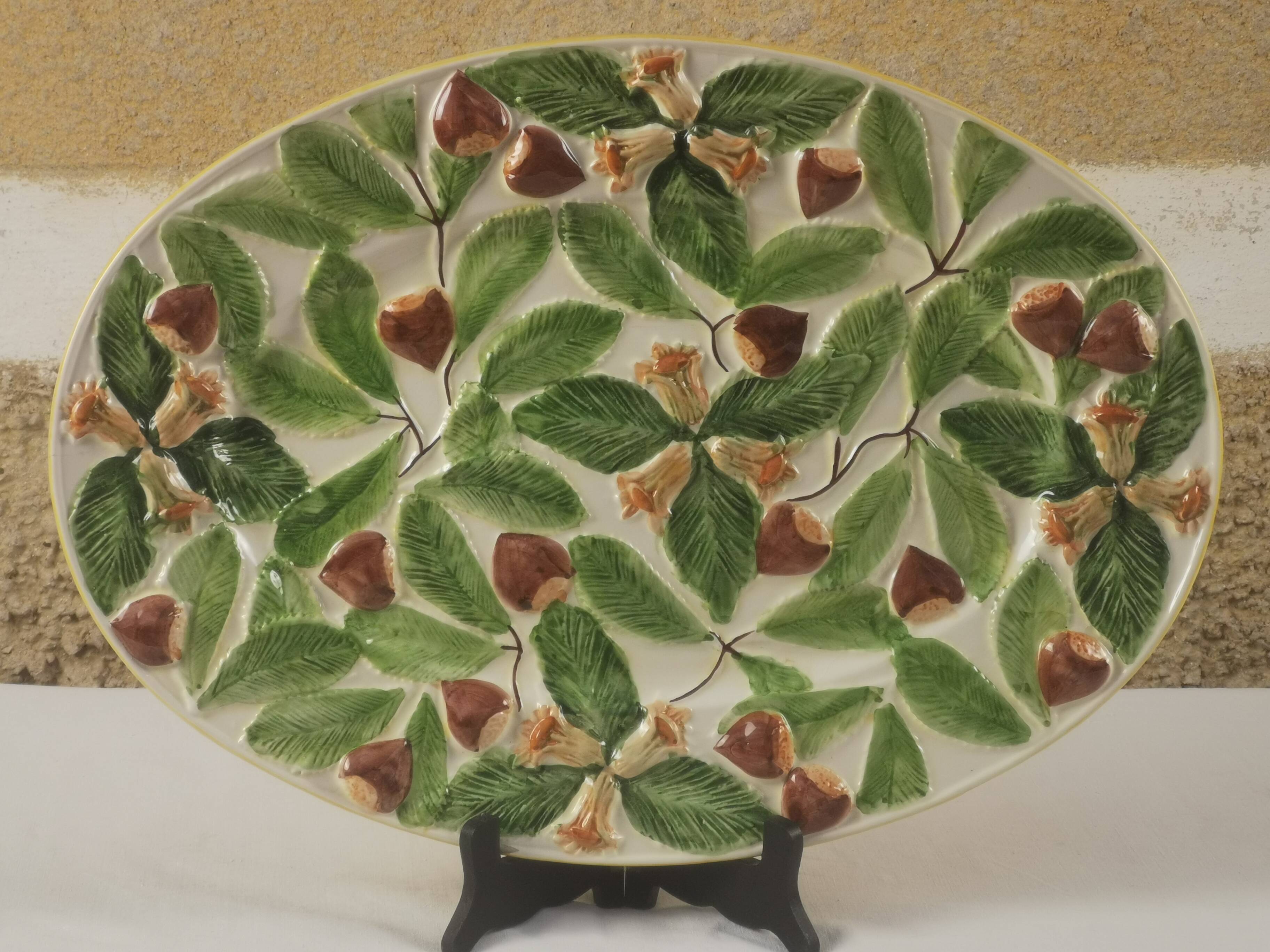 Large ancient dish “decor of chestnuts”