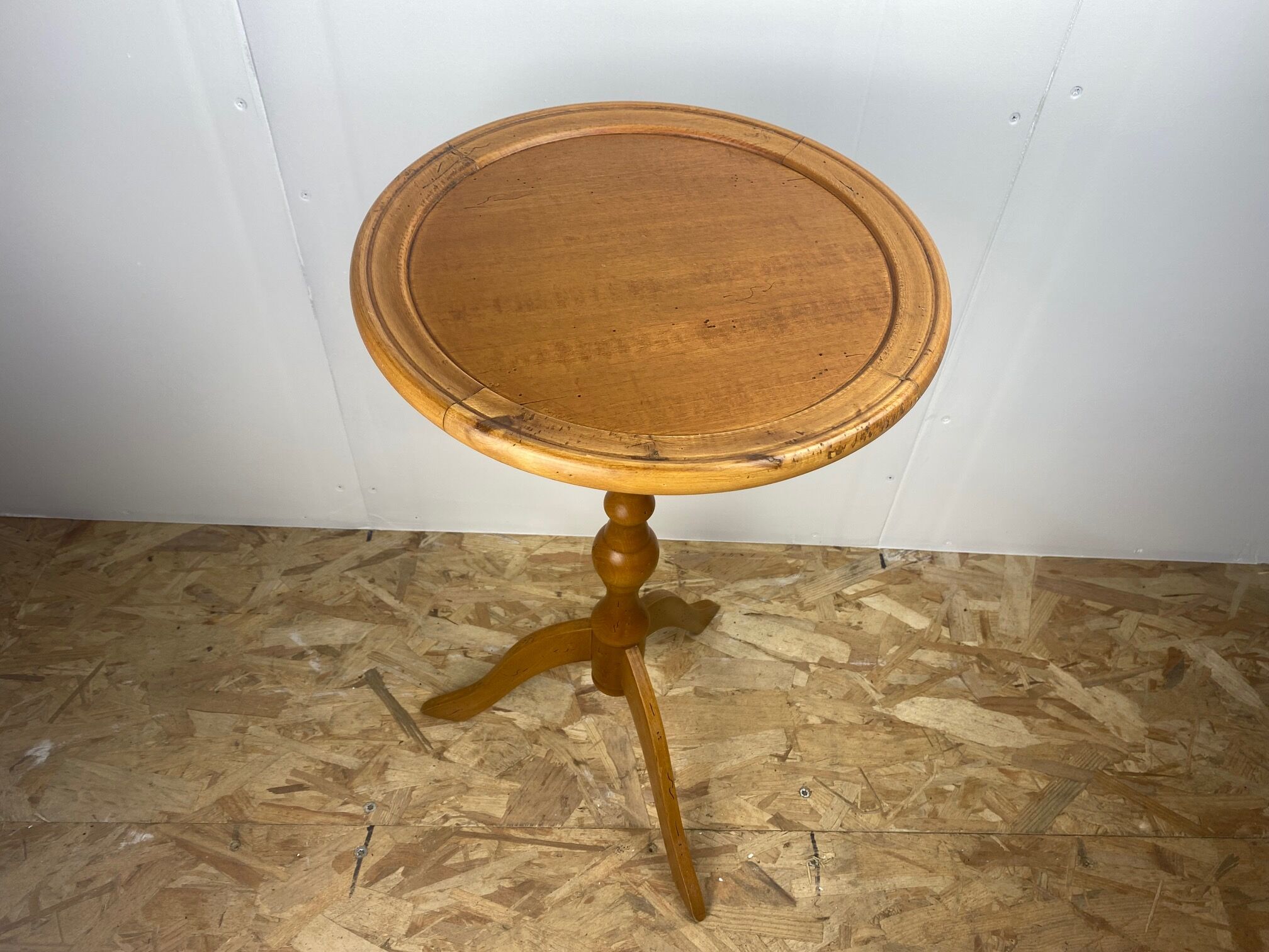 Solid wood tripod pedestal table 1900