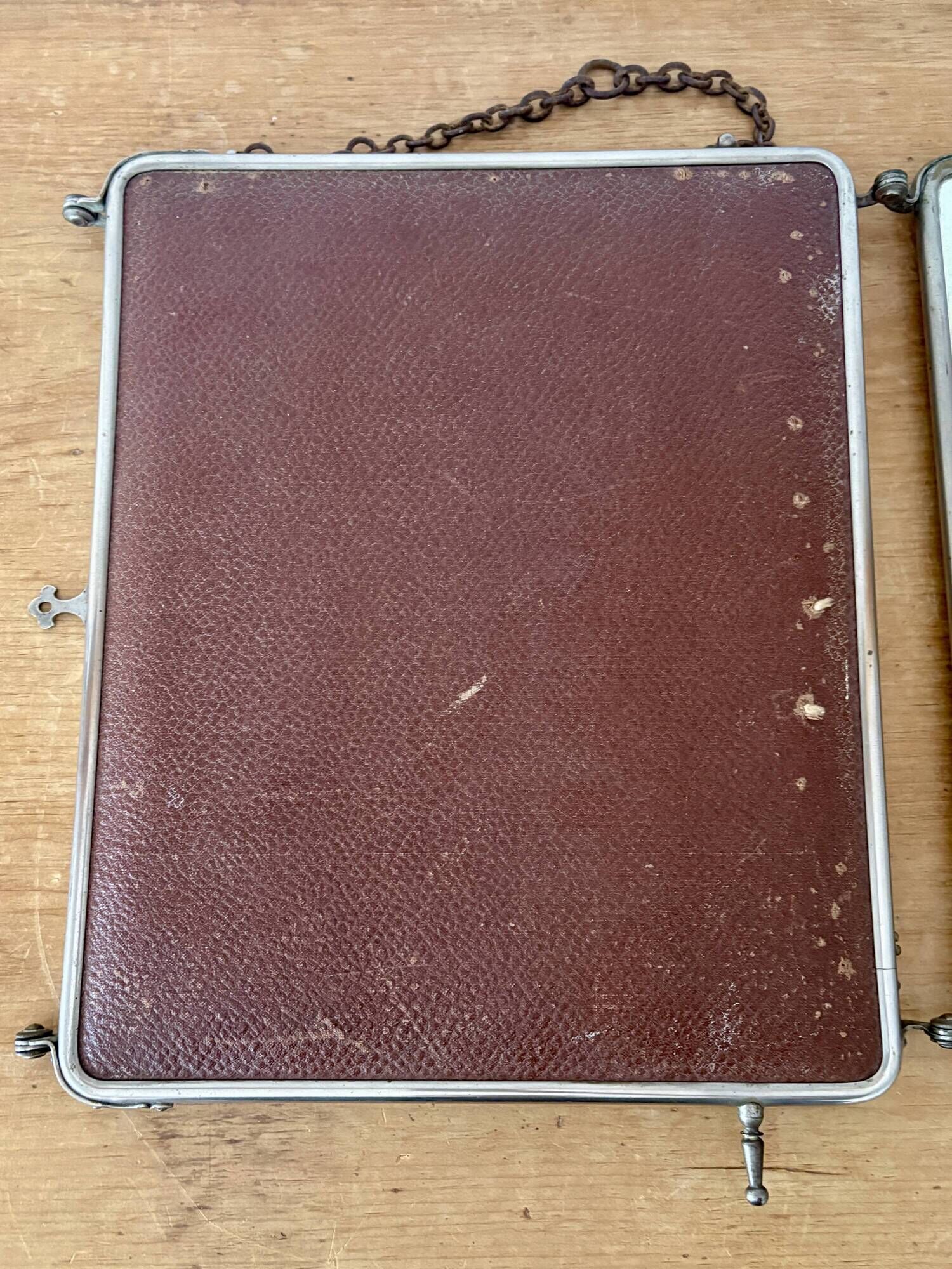 Antique barber's triptych mirror