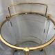 Rolling trolley in altuglas brass and glass
