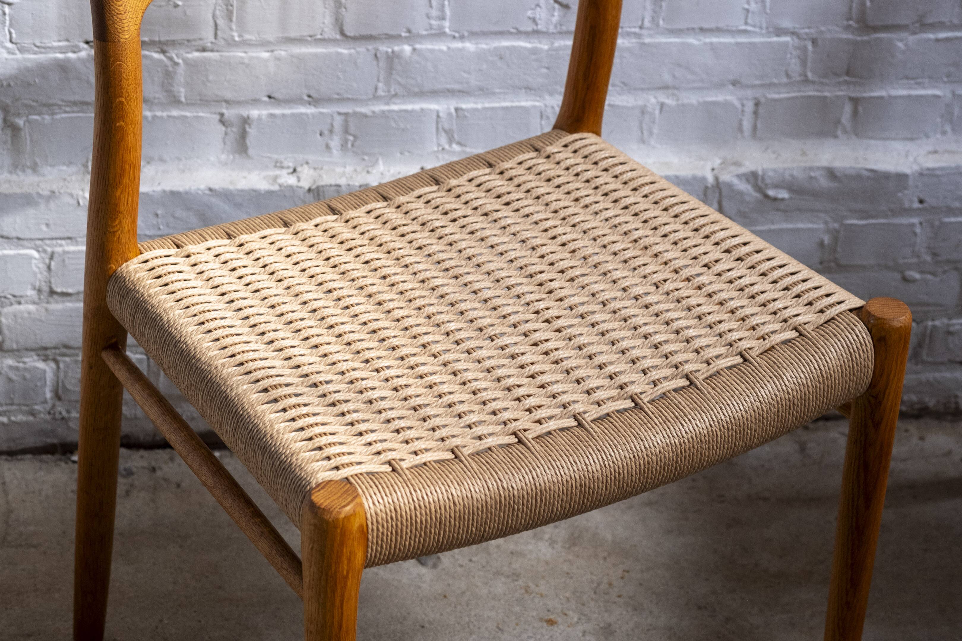 4x Niels Møller chair Model 75 in Oak, 1960s Denmark