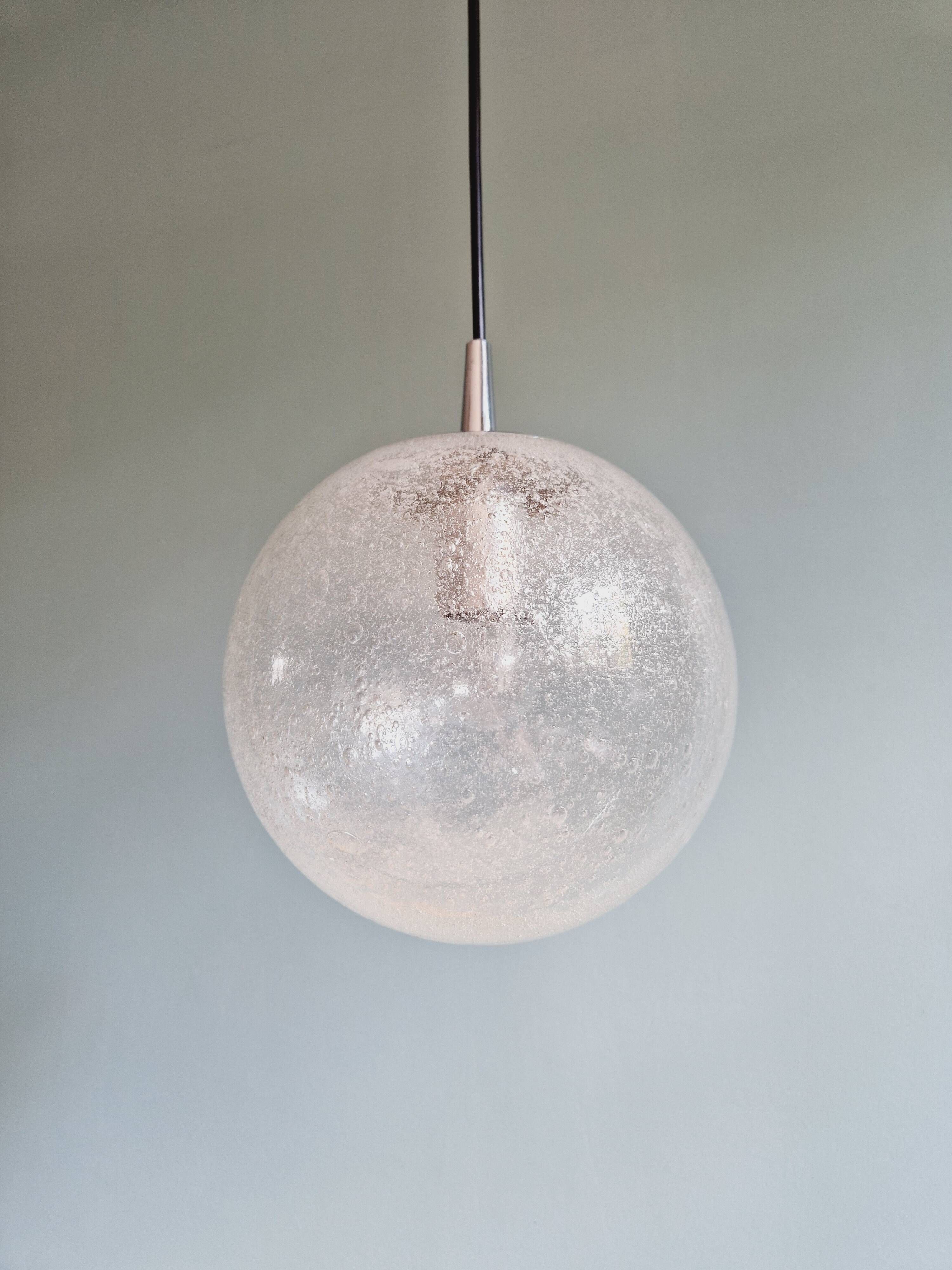 Peill & Putzler blown glass pendant light, 1970s