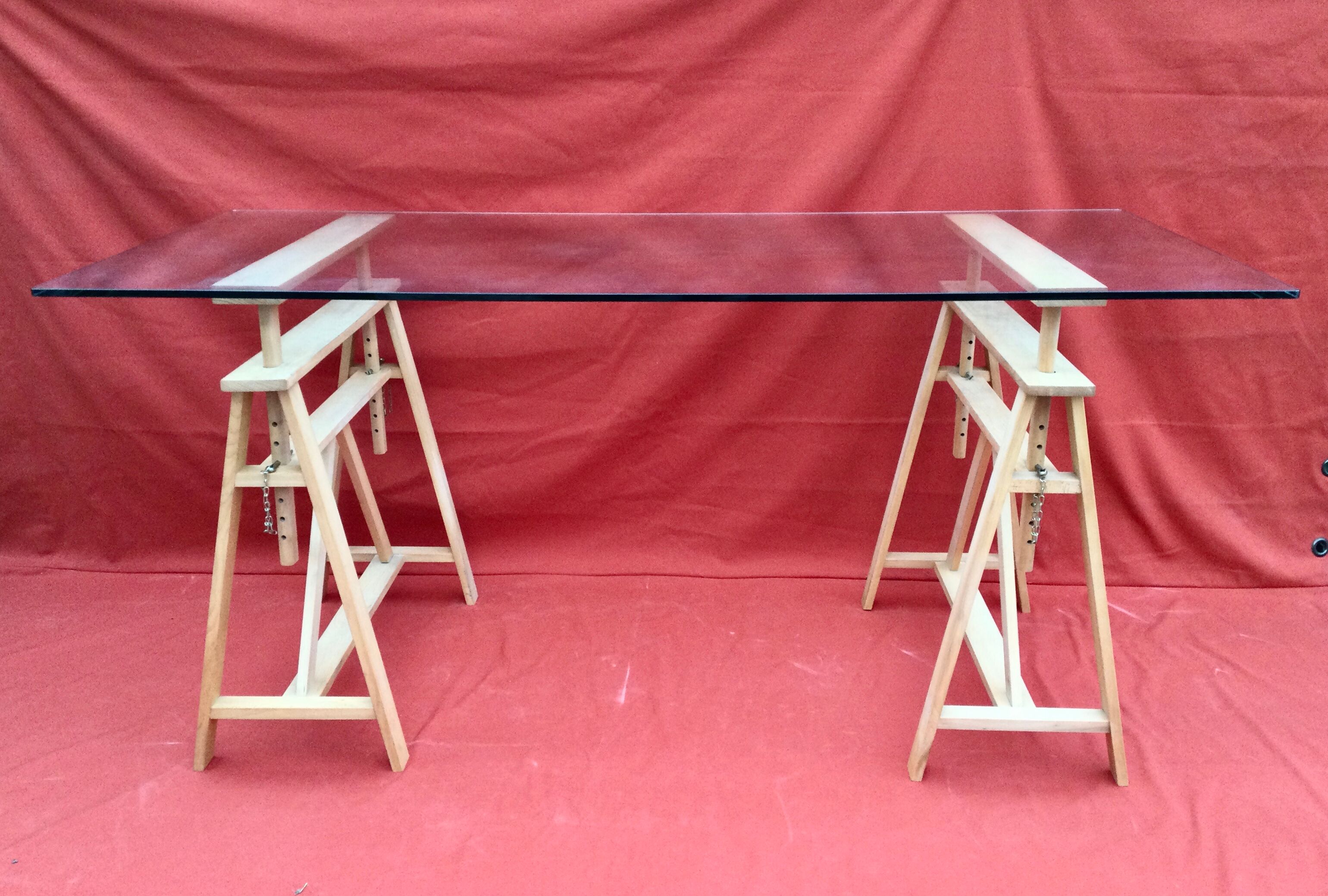 Bureau hêtre et verre