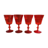 4 verres à vins de chez Arcopal en verre rouge