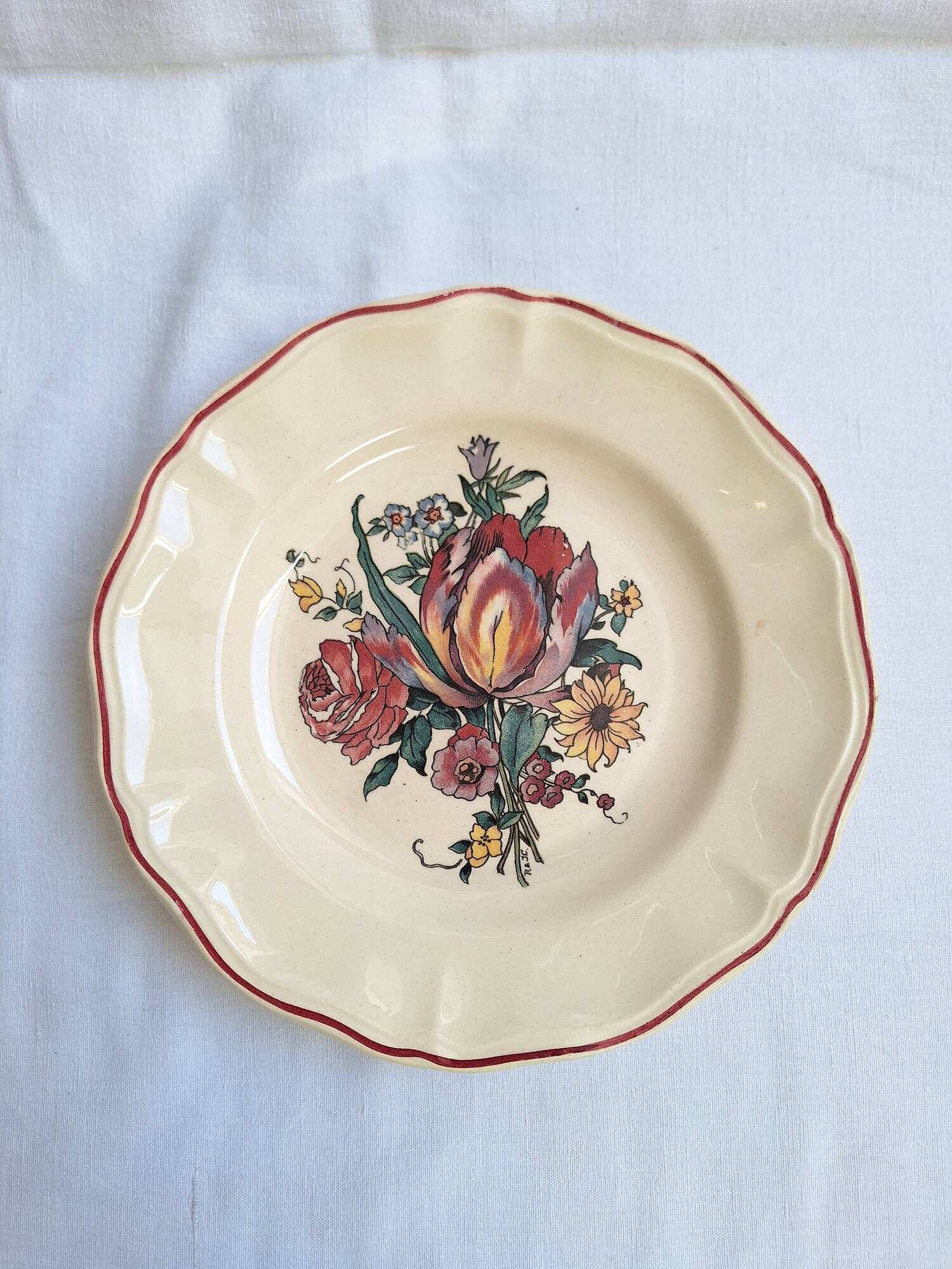 Stand / Compote dish Digoin Sarreguemines Model Lorraine
