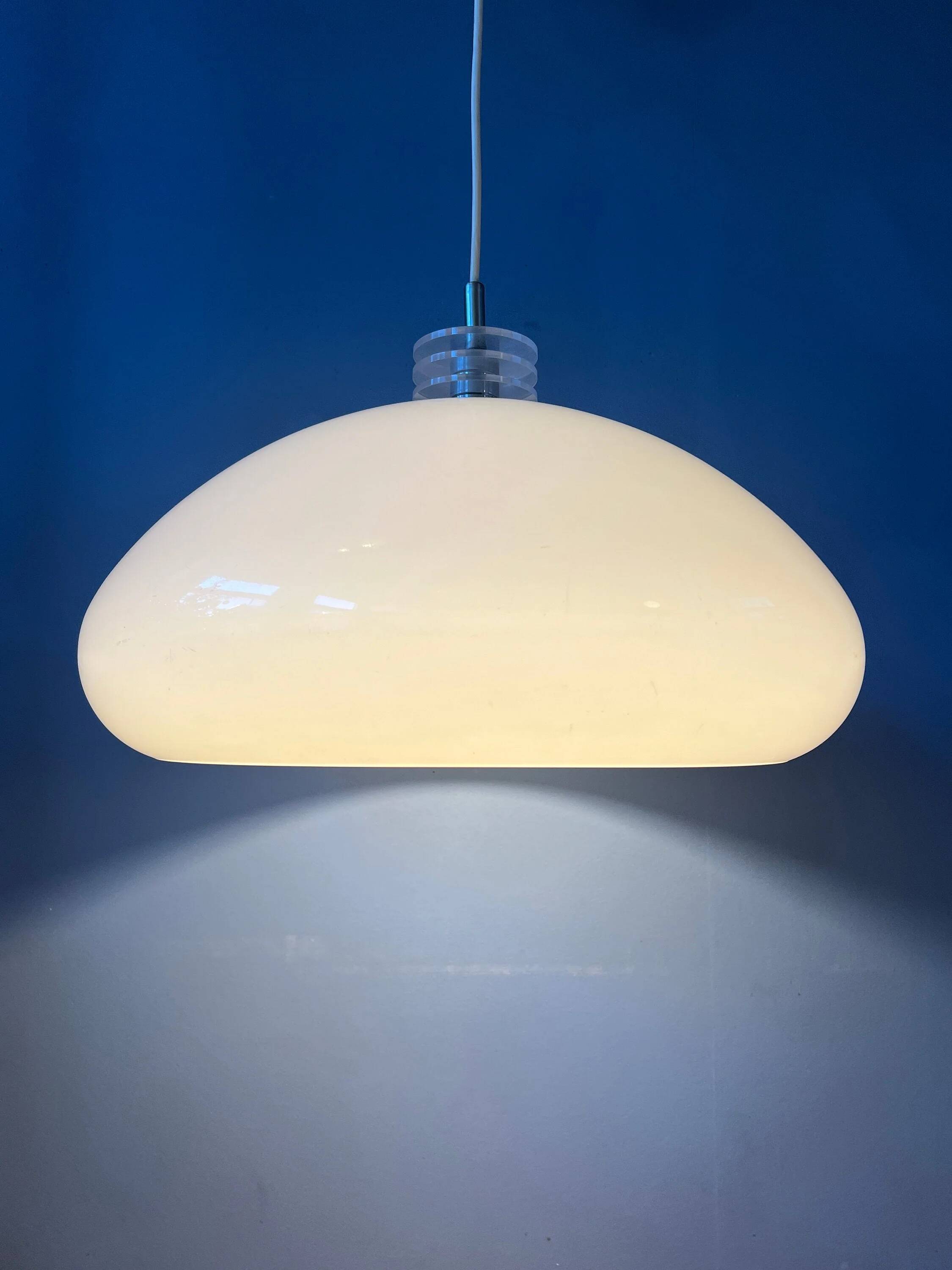 Mushroom pendant - Space Age white light fixture