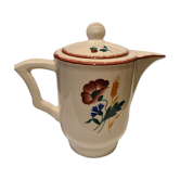 Teapot in Earthenware Orcerame Ceres Moulin des Loups floral decoration