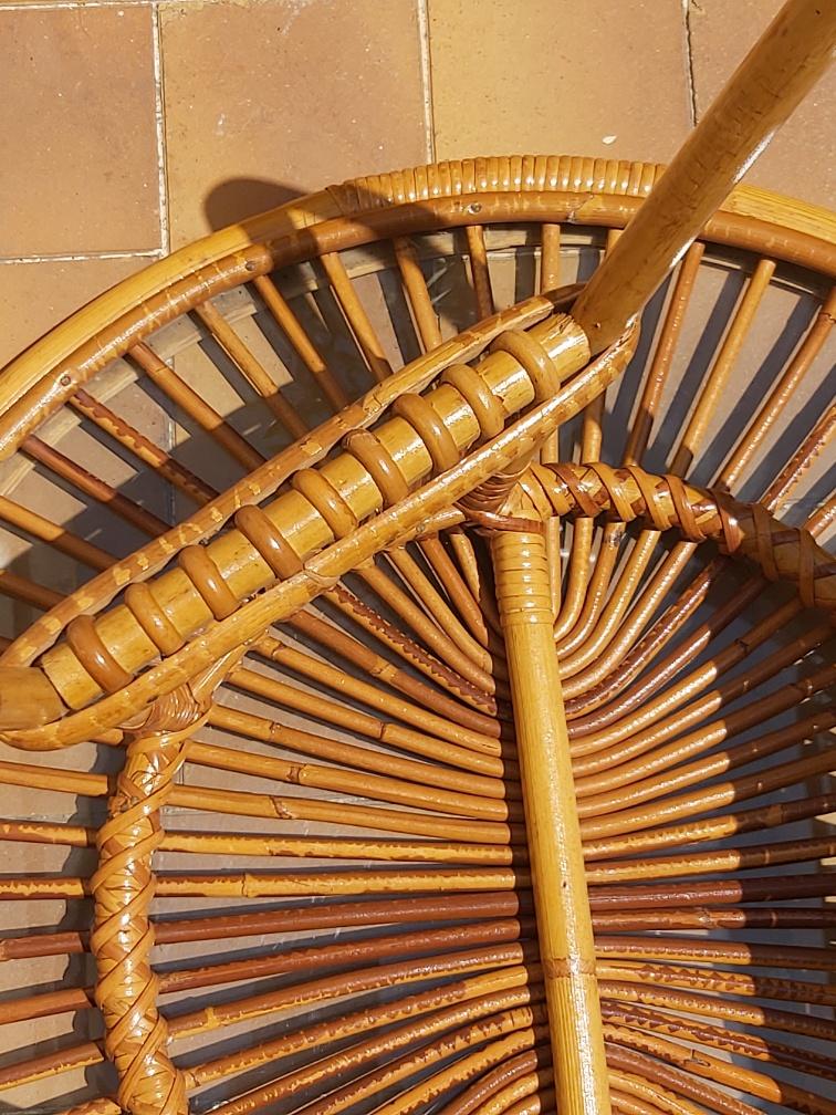 Rattan coffee table 50s