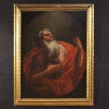 Antique Italian painting of Saint Jerome from the 17th century