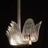 Set of 2 Luxury Large Art Decò Chandelier By Barovier e Toso, Murano Glass,