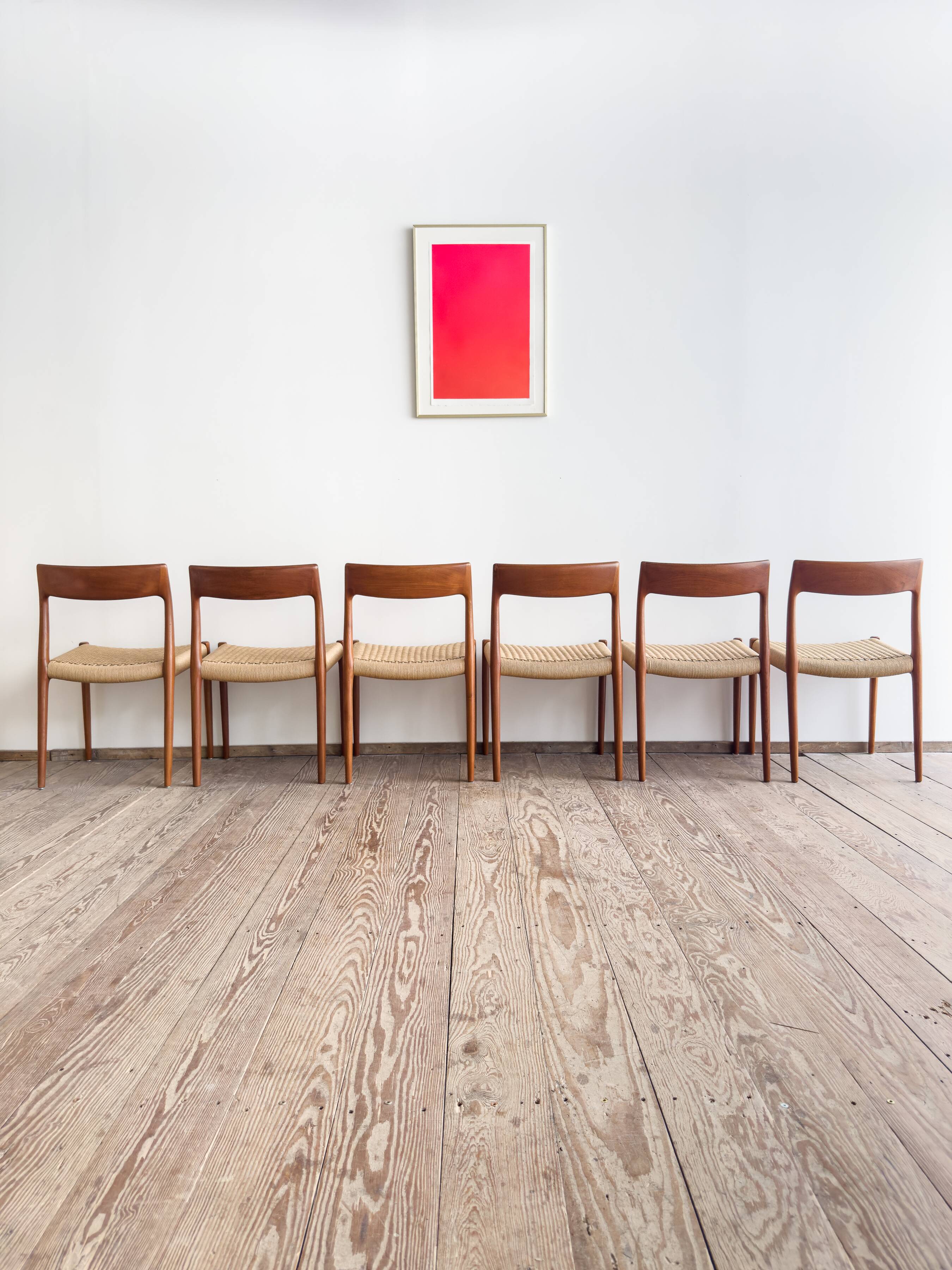 Chaises danoises en teck Mid-Century par Niels O. Møller # 77, set de 6