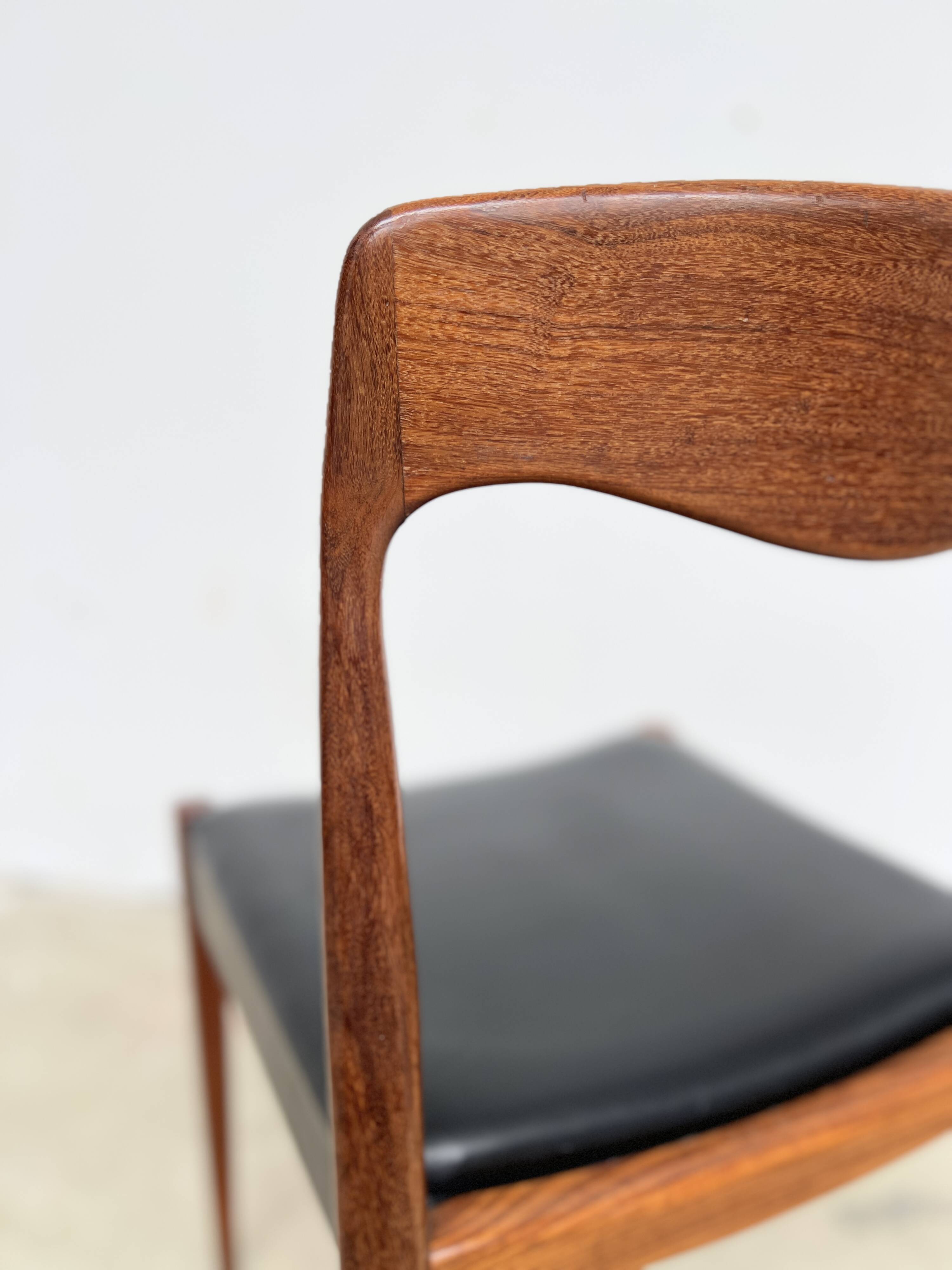 Scandinavian teak and leatherette chair