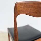 Scandinavian teak and leatherette chair